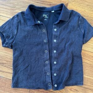 Pacsun cropped button up tee